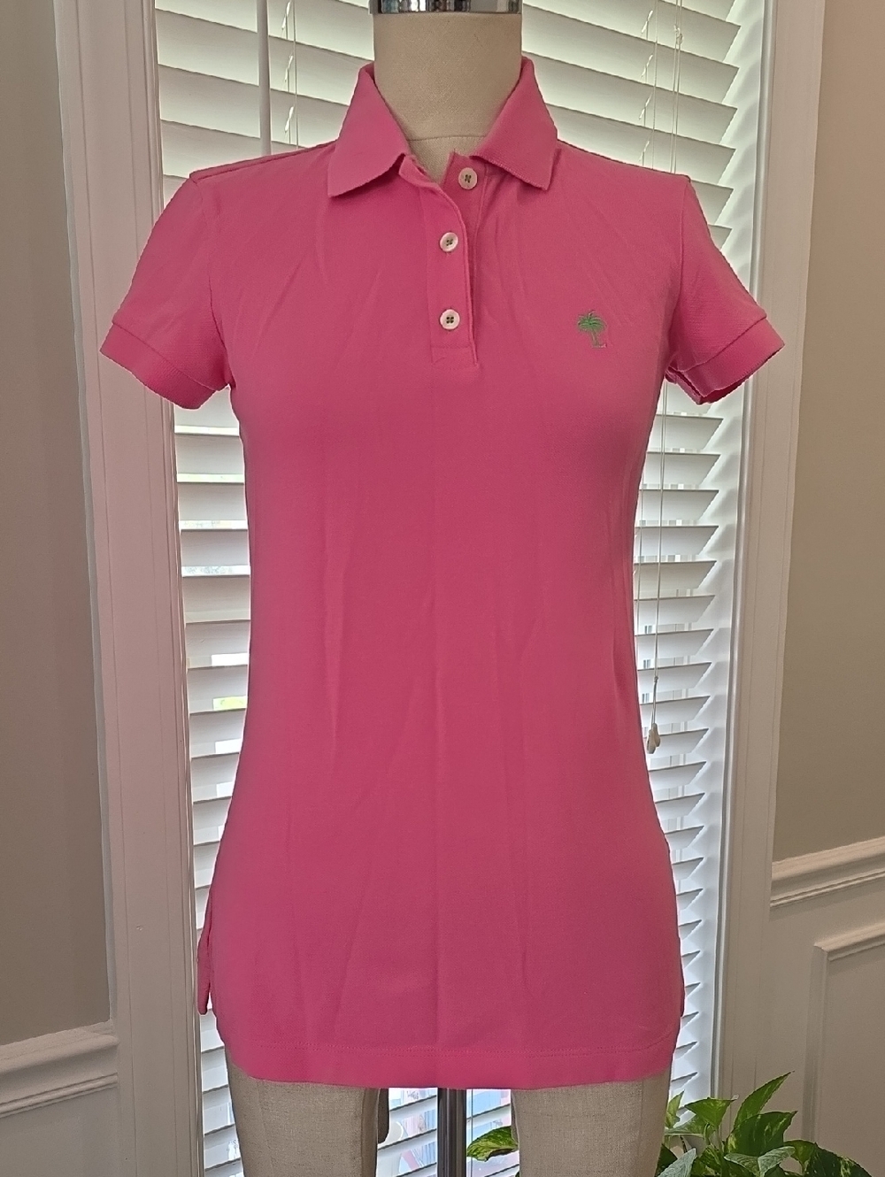 Lilly Pulitzer Pink Short-Sleeve Polo Button-Down Shirt
